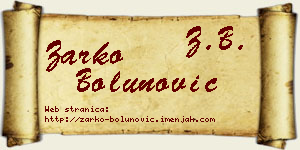 Žarko Bolunović vizit kartica